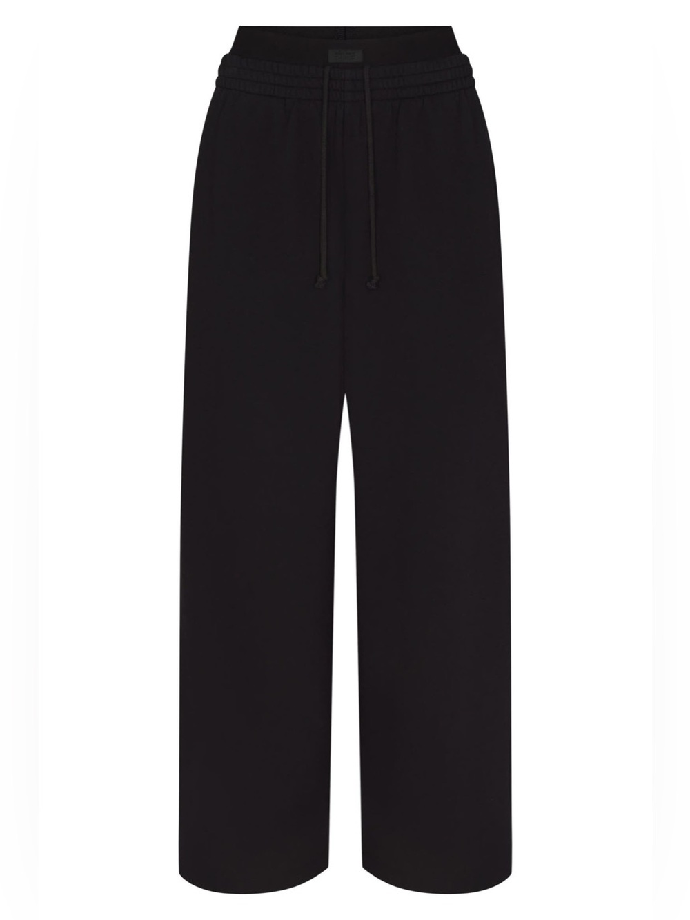 SKIMS Cotton Fleece Double Waistband Sweatpants Wide Leg Onyx Size Large NWT
